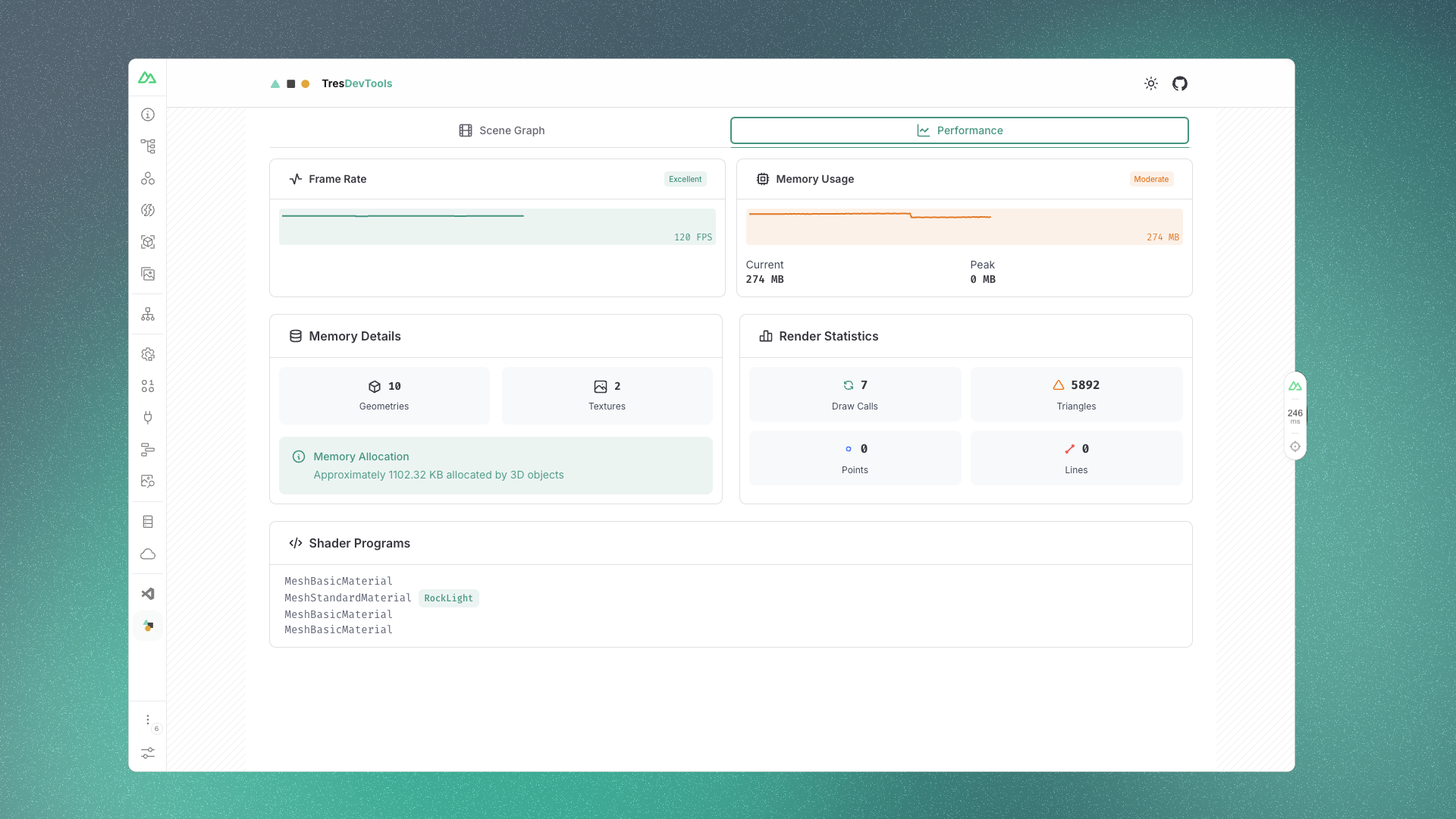 TresJS Devtools Performance